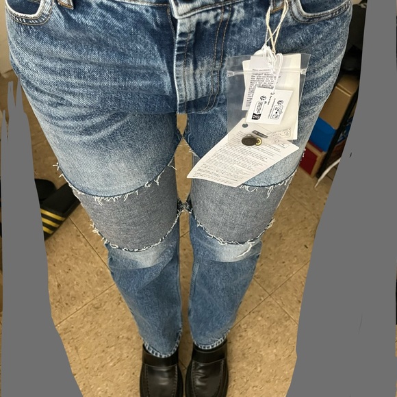 Maison Martin Margiela Blue Patchwork Cropped Jeans - Picture 8 of 8